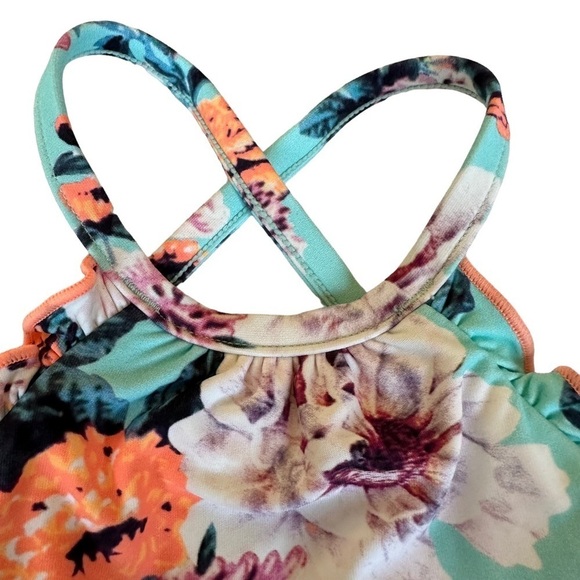 SeaFolly Vintage Wildflower Iceberg High Neck Reversible Bikini Top Sz 4… - Picture 6 of 16